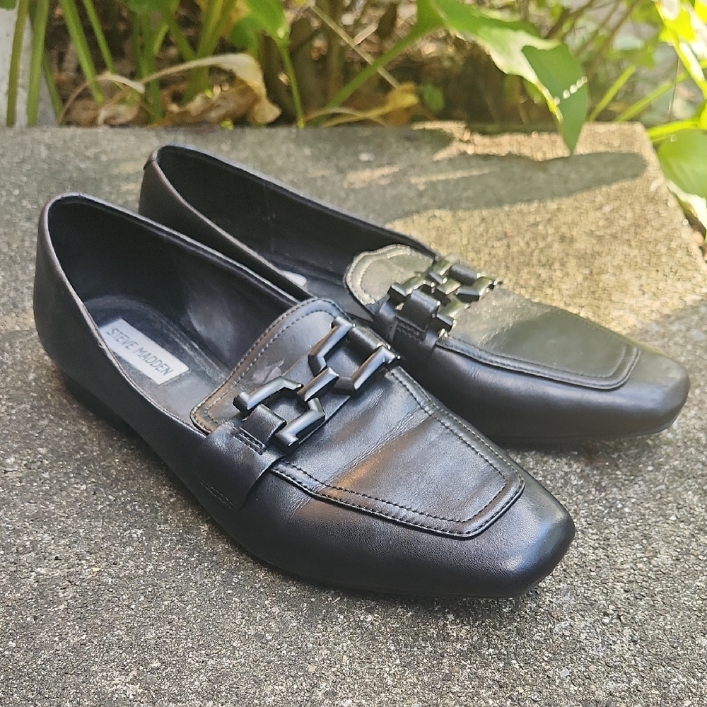 Steve Madden Ryann Womens Leather Loafers Sz 10